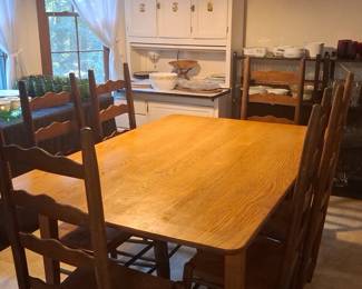 Oak Ladder-Back Dining Set