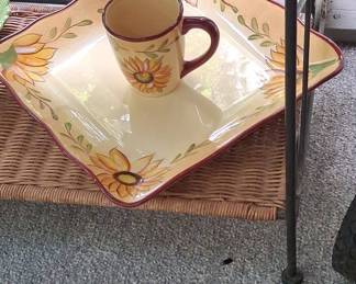 Clay Art Sunflower Mug and Plate Set