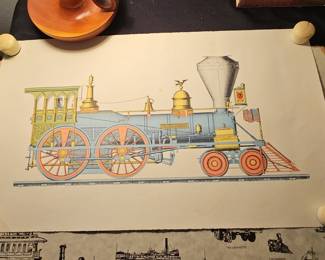 Vintage Locomotive Print: G.W. Williamson, The Lafayette, The Pioneer