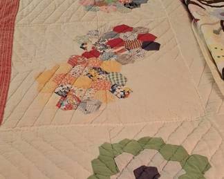 Vintage Grandmother's Flower Garden Quilt