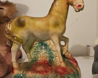 Vintage Chalkware Carnival Prize Horse Figurine