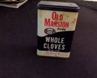 Vintage Old Mansion Whole Cloves Tin
