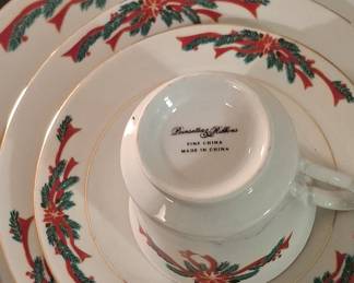 Poinsettia & Ribbons by Tienshan Fine China Place Setting