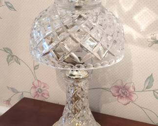 Vintage Cut Crystal Mushroom Boudoir Lamp