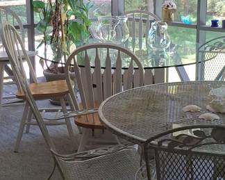 Vintage Wrought Iron Patio Dining Set
