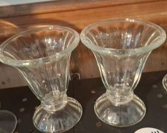 Vintage Libbey Pressed Glass Sundae Dishes