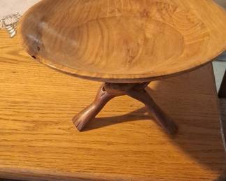 Hand-Carved Tripod Root Bowl