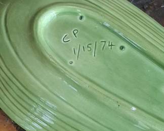Hand-Thrown Ceramic Celery Shaped Serving Dish