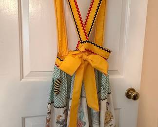 Vintage Square Dance Novelty Pinafore Apron with Musical purse