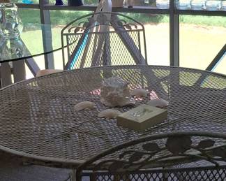 Vintage Wrought Iron Patio Dining Set