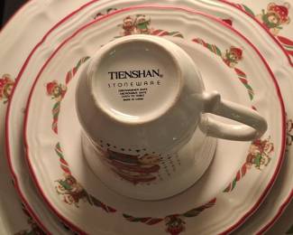 Tienshan Christmas Teddy Bear Stoneware Place Setting