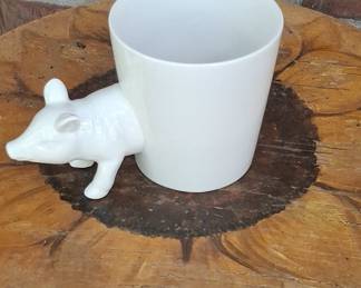 Pig Figural Handle Mug