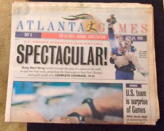 1996 Atlanta Journal-Constitution Olympic Games Front Page - U.S. Women's Gymnastics Wins Gold