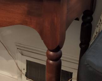 Handmade Cherry Console Table with Turned Legs and Scalloped Apron