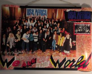 USA for Africa "We Are The World" Promotional Poster with Artist Signatures