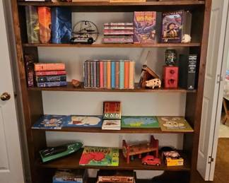 Custom Stained Pine Open Bookcase