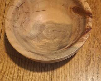 Hand-Turned Ambrosia Maple Wood Bowl by Roy Summerfield