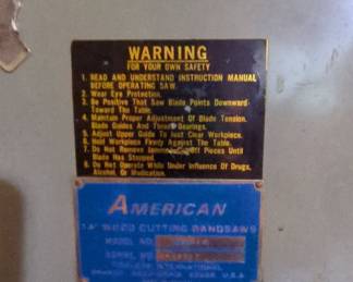 American 14-inch Wood Cutting Bandsaw