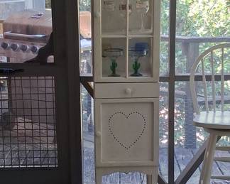 Country Style Pier Cabinet with Heart Cutout