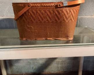 Vintage Redmon Woven Picnic Basket