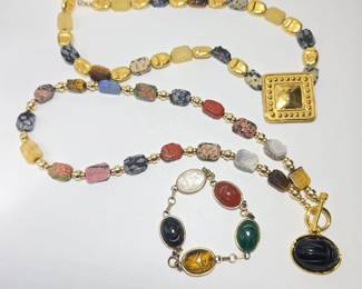 Sutton Hoo Fashion Jewelry Collection – Mixed Stone Necklaces, Pendant & Bracelet