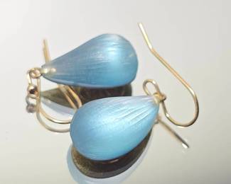Alexis Bittar Blue Lucite Drop Earrings – Sculptural Designer Dangles