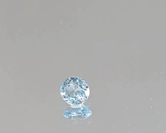 Loose Round Aquamarine Gemstone – Approx. 0.42 Carat – Estate Jewelry Stone with Original Identification