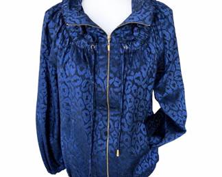 St. John Exclusively for Nordstrom Blue Animal Print Designer Jacket – Size Small