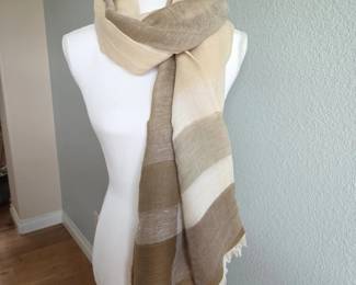 Burberry-Style Oversized Plaid Scarf / Wrap with Fringe – Approx. 58" x 58" – Tag Removed