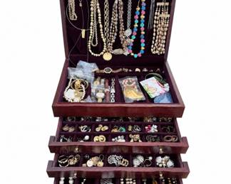Estate Jewelry Treasure Hunt Box – 14K & 10K Gold, Sterling Silver, Watches, Pearls & Costume Jewelry