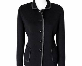- St. John Black Cashmere Jacket – Hand-Sewn Designer Blazer – Size 6