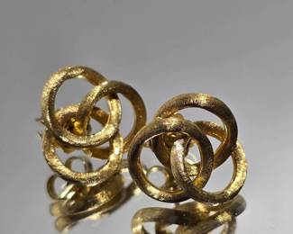 Marco Bicego 18K Yellow Gold Interlocking Circle Earrings – Italian Designer Jewelry