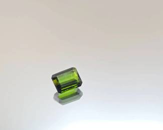 - 0.88 Carat Green Tourmaline – Emerald-Cut Loose Gemstone - reviewed by gemologist