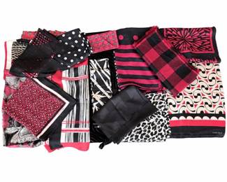 Red, Black & White Fashion Scarf Collection – Plaid, Polka Dot, Leopard, Floral & Geometric Prints