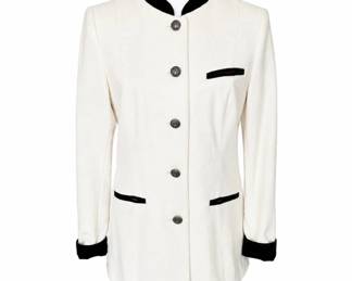 Von Dörnberg Munich Ivory & Black Wool Jacket – German Designer Blazer – Size 38
