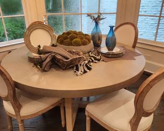 RH Round Dining Table and Chairs