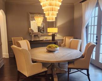 RH Round Dining Table and Chairs