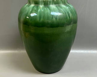 Lot 16: Mid-Century Large Green Pottery Vase USA Mark