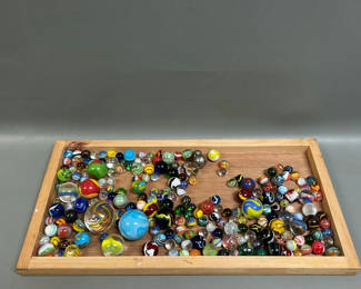 Lot 26: Assorted Collection of Vintage Marbles 