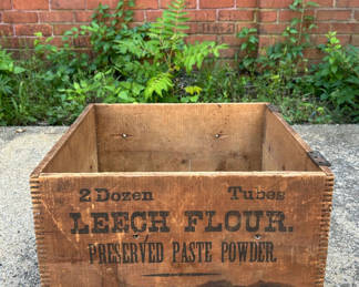 Lot 22: Rare Antique Leech Flour Union Paste Co. Advertising Crate Boston