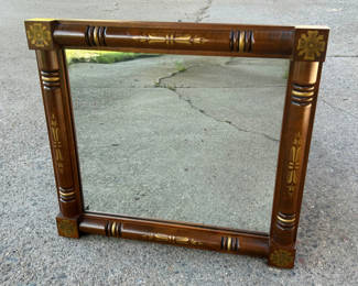 Lot 20: Hitchcock Stenciled Colonial Maple Wall Mirror 