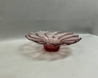 Lot 43: Duncan Miller Swirl Glass Dish Center Piece