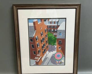 Lot 46: Oren Sherman American Boston Street Scene Serigraph 