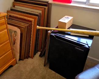Antique Picture frames & insignia Icebox