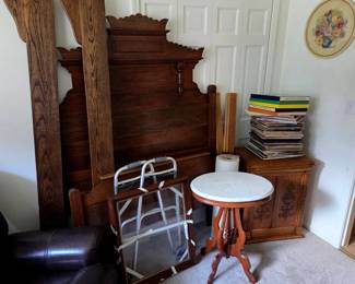 Antique Bed, Marble top table
