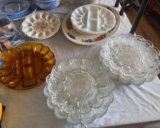 Lots of Vintage Egg plates