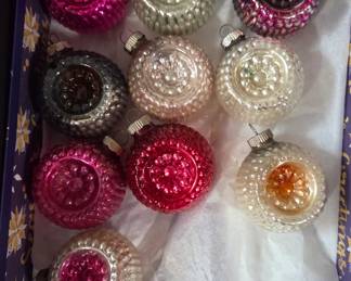 Vintage Bumpy Glass Ornaments