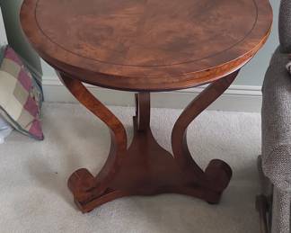 Biedermeier Style Burl Wood Accent Table