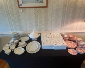 Mixed China, Crystal Stemware, and Transferware Collection