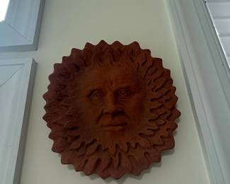 Terracotta Sun Face Wall Plaque